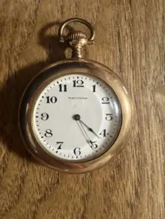 【稼働品】WALTHAM ウォルサム アンティーク懐中時計 ゴールドカラー手巻きのサムネイル