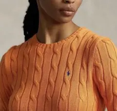 ラルフローレン POLO オレンジ ケーブルニット