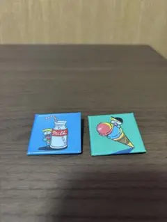 ミルク瓶とアイスクリーム バッジセット