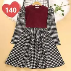 ワンピース　女の子　140 赤　発表会　フォーマル　パーティー　おしゃれ　新品