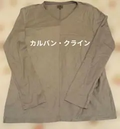 Calvin Klein グレー ストライプ 長袖カットソー