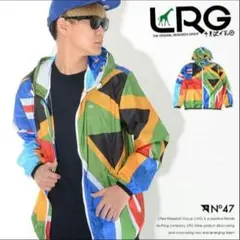 LRG エルアールジー ナイロンジャケット ウィンドブレーカー 総柄 国旗柄のサムネイル