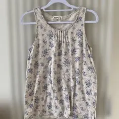 SM2⭐︎花柄タンクトップ⭐︎ベージュ・青⭐︎1回のみ着用⭐︎のサムネイル