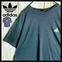 【定番デザイン】アディダス☆ワンポイントロゴTシャツ 人気Lサイズ グレー