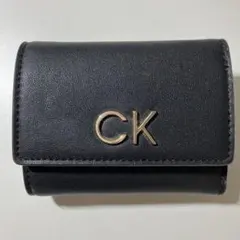 【ジャンク品】訳ありCK ブラック 三つ折り財布