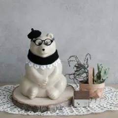 しろくま貯金箱　ハンドメイド　モノトーン　2点セット