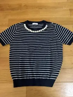 E hyphen world gallery ストライプ 半袖ニット