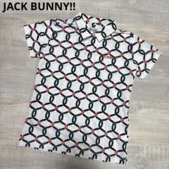 ジャックバニー★総柄★薄手ストレッチ★ポロシャツ【レディース サイズ1（M）】