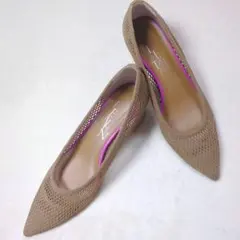 【極美品】 ルタロン　LETALON メッシュ　フラット　パンプス　ゴールド