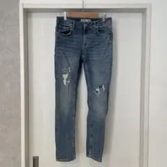 ZARA BASIC ダメージ加工デニム スキニー　メンズ　Mサイズ　ジーンズ