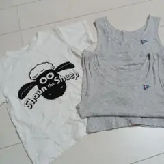 【130〜140】タンクトップ2枚＆ひつじのショーンのTシャツ