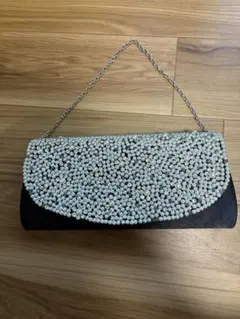 ビーズ装飾 ブラックパーティーバッグ