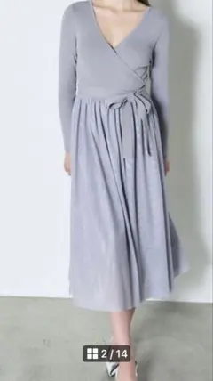 グレースコンチネンタル　チュール×ニットドッキングドレス