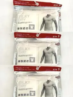 ★新品★ユニクロ シルキードライVネック（半袖）ホワイト 3枚セット
