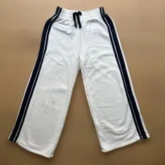 ストライプデザイン ロングパンツ ホワイト/ネイビー