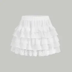 SHEIN レース フリル ミニ スカート