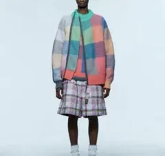 sacai ライダースニット　ニットカーディガン　パステルカラー系　ニットのサムネイル