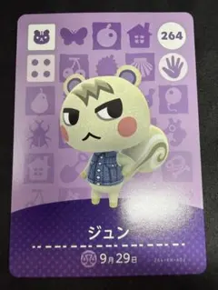 ジュン　amiiboカード264 あつまれどうぶつの森　アミーボ
