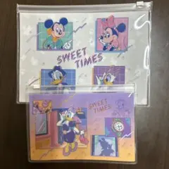 【新品】ディズニーリゾート　ジップポーチ２点セット　大22×16 小18×12