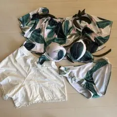 リーフ柄セパレート水着セット