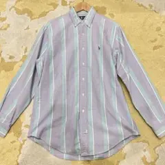 Ralph Lauren 90s パステル ストライプ BD シャツ コットン