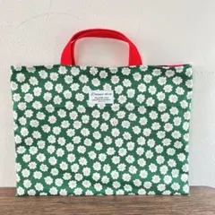 レッスンバッグ 北欧 小花 グリーン☆ハンドメイド