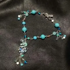 ANNA SUI ブレスレット アンクレット フラミンゴ ターコイズ風