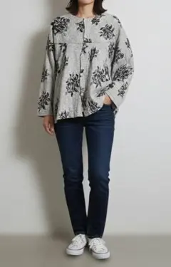 Plantation 20SS スラブフラワーJQ / カーディガン グレー Mのサムネイル