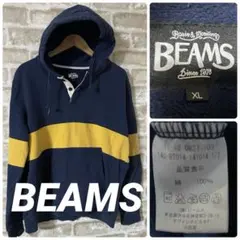 BEAMS メンズXL パーカー　ラガー　プルオーバー　バイカラー　ビームスのサムネイル