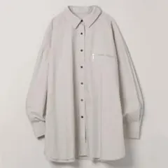 JEANASIS コットンワイドBIG ZIPシャツLS ライトグレー　新品