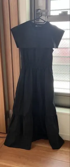 ZARA ブラック ノースリーブ ロングワンピース XS