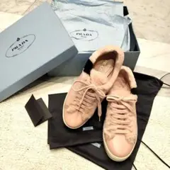 PRADA 36 ファー付き レザースニーカーのサムネイル