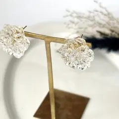 クリアな一輪ピアス・金属アレルギー対応