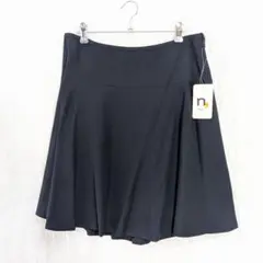 新品タグ ニッセン ひざ丈 スカート フォーマル ネイビー 冠婚葬祭 L