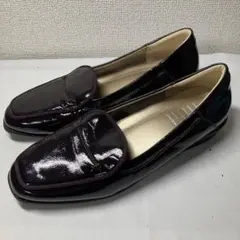 fitfit フラット パンプス エナメル ブラック 24cm