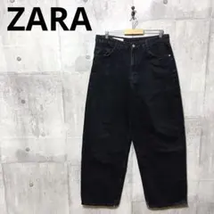 ZARA ザラ メンズ ワイドストレートデニム ジーンズ w34 ブラック