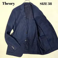 セオリー テーラードジャケット リネン ストレッチ ブレザー ネイビー 38