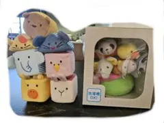 GENI ふわふわ アニマルブロック 輪投げ ラトル 布おもちゃ