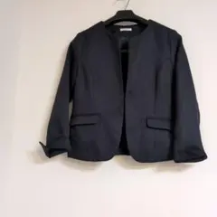 GLACIER ノーカラージャケットウォッシャブル S ネイビー卒業式入学式