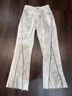 フレアデニム ホワイト y2k グランジ Mサイズ