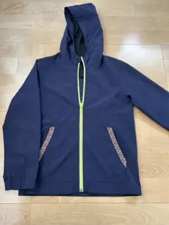 キッズ　130 マウンテンパーカー ウィンドブレーカー ネイビー フード付き