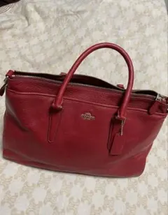 コーチ　ボストンバッグ　赤