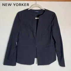 NEW YORKER ニューヨーカー ★ノーカラージャケット 13号 薄手