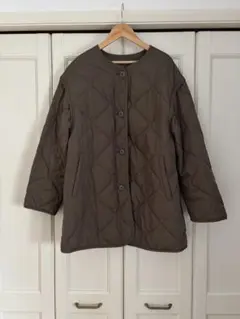 GU キルティングジャケット M ブラウン