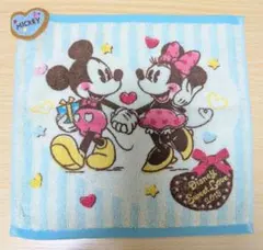 ディズニー　バレンタイン　ミッキー　ミニー　ハンドタオル