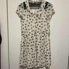 Wallamanda ミニワンピース　黒猫　リボン付き