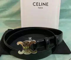 CELINE セリーヌ トリオンフ ベルト ブラック ゴールド金具 サイズ80