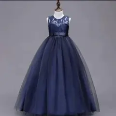 ネイビー レース チュールドレス130cm
