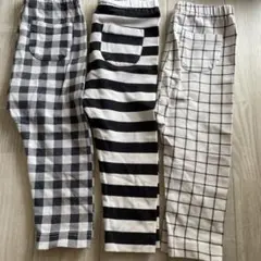 ユニクロ　ストライプ・チェック柄パンツ 3点セット