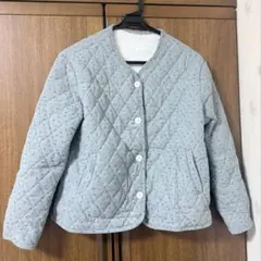 裏ボア キルティングジャケット 花柄 ブルゾン コート Lサイズ(体感Mサイズ)